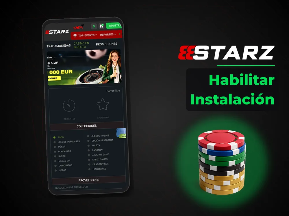 888Starz - Habilitar Instalación