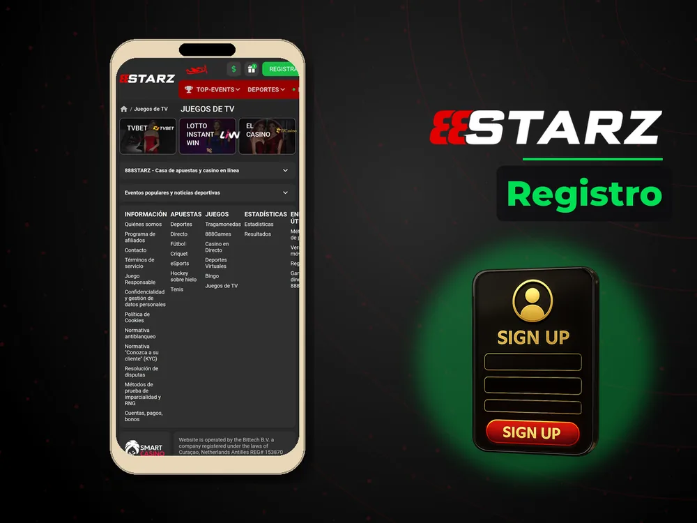 888Starz - Registro