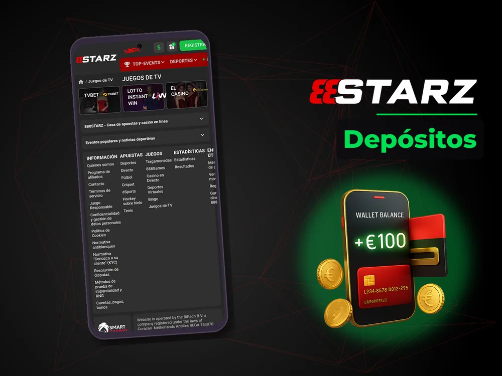 888Starz - Depósitos