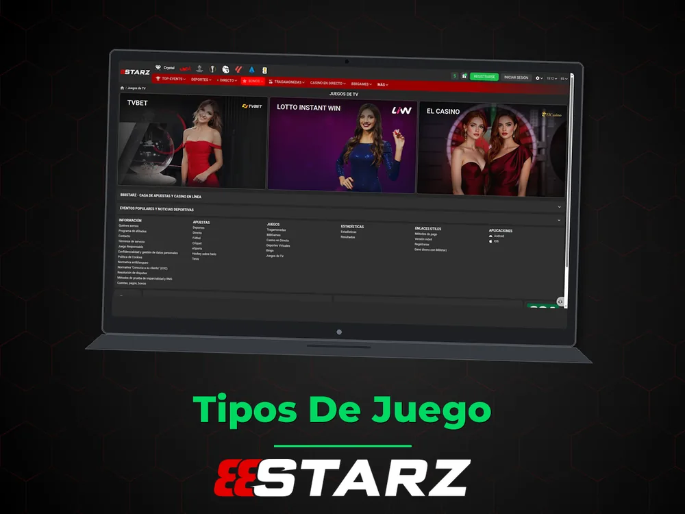 888Starz - Tipos De Juego