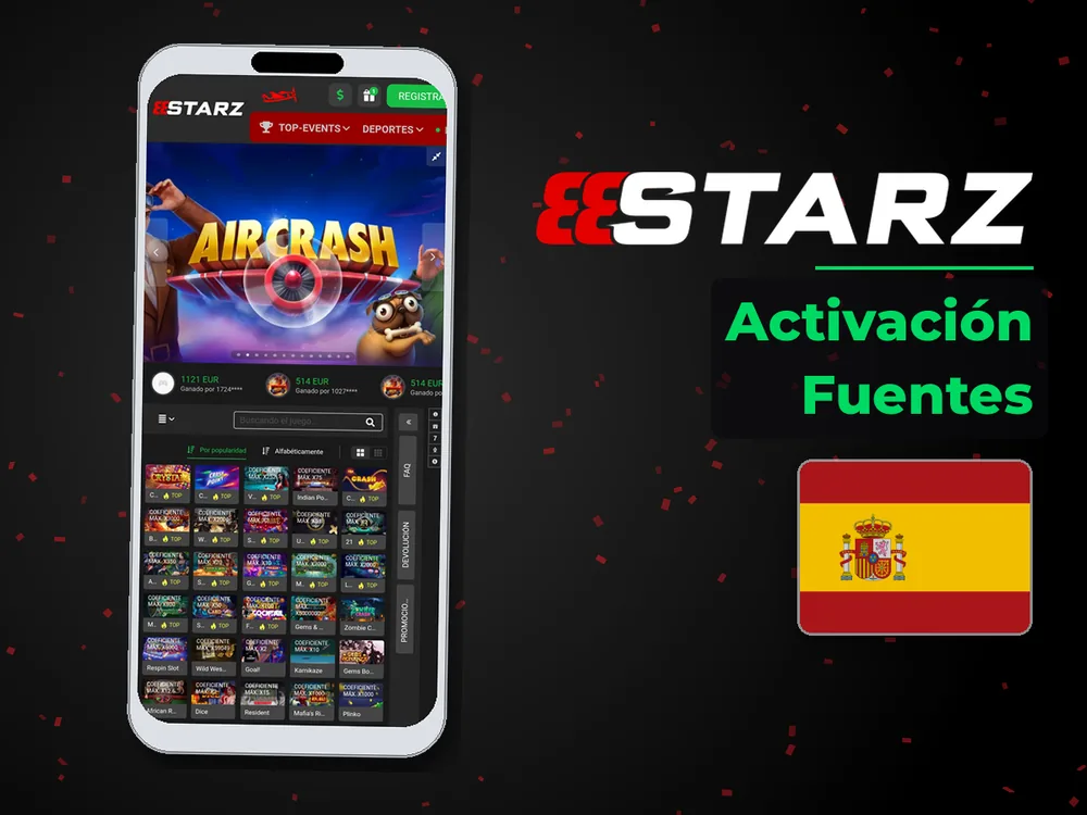 888Starz - Activación Fuentes