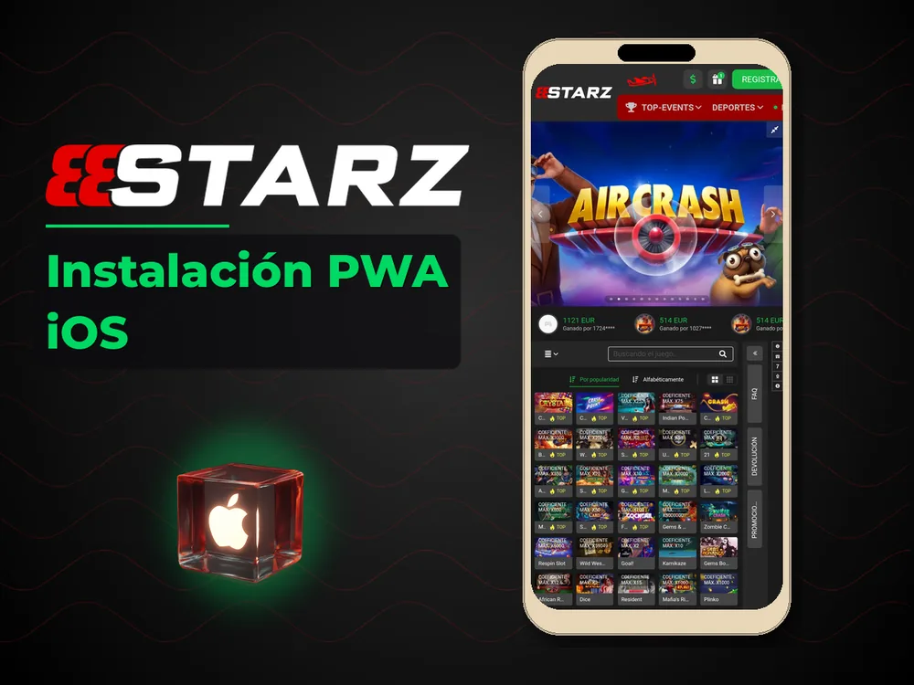 888Starz - Instalación PWA iOS