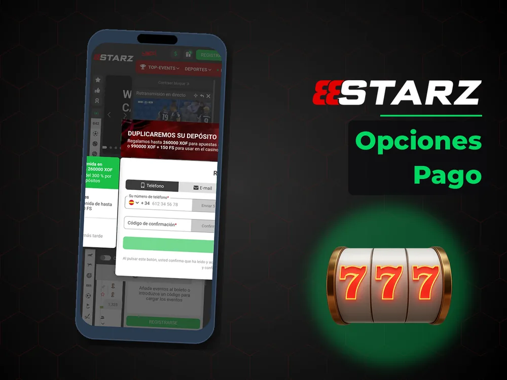 888Starz - Opciones Pago