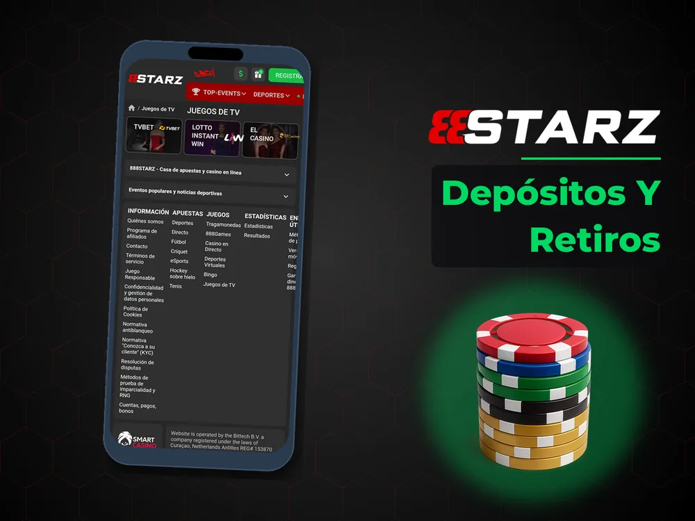 888Starz - Depósitos Y Retiros