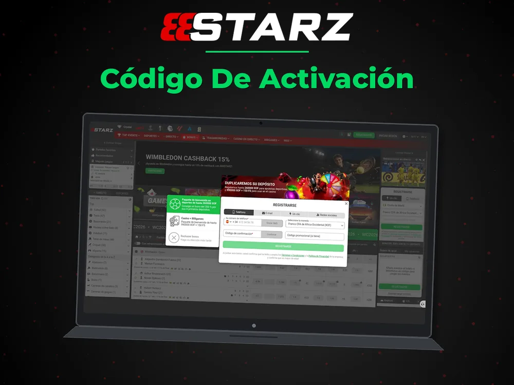 888Starz - Código De Activación