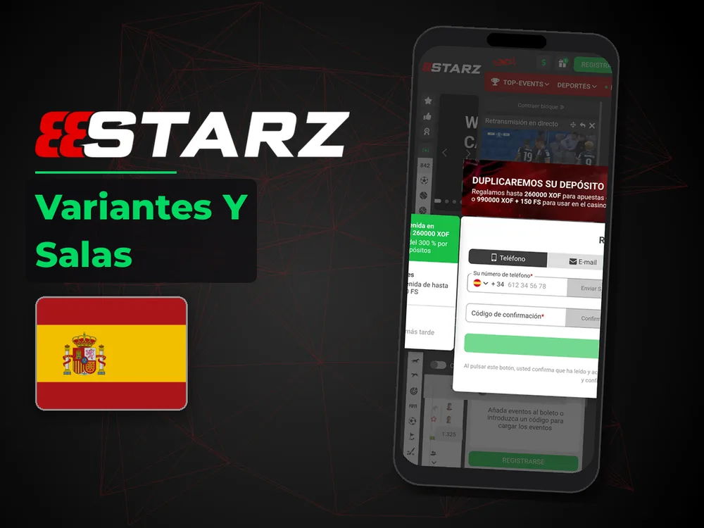888Starz - Variantes Y Salas