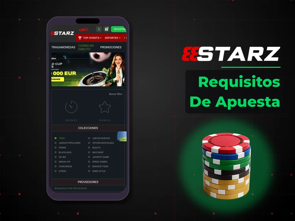 888Starz - Requisitos De Apuesta