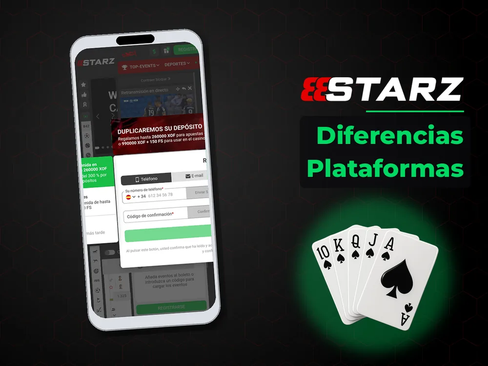 888Starz - Diferencias Plataformas
