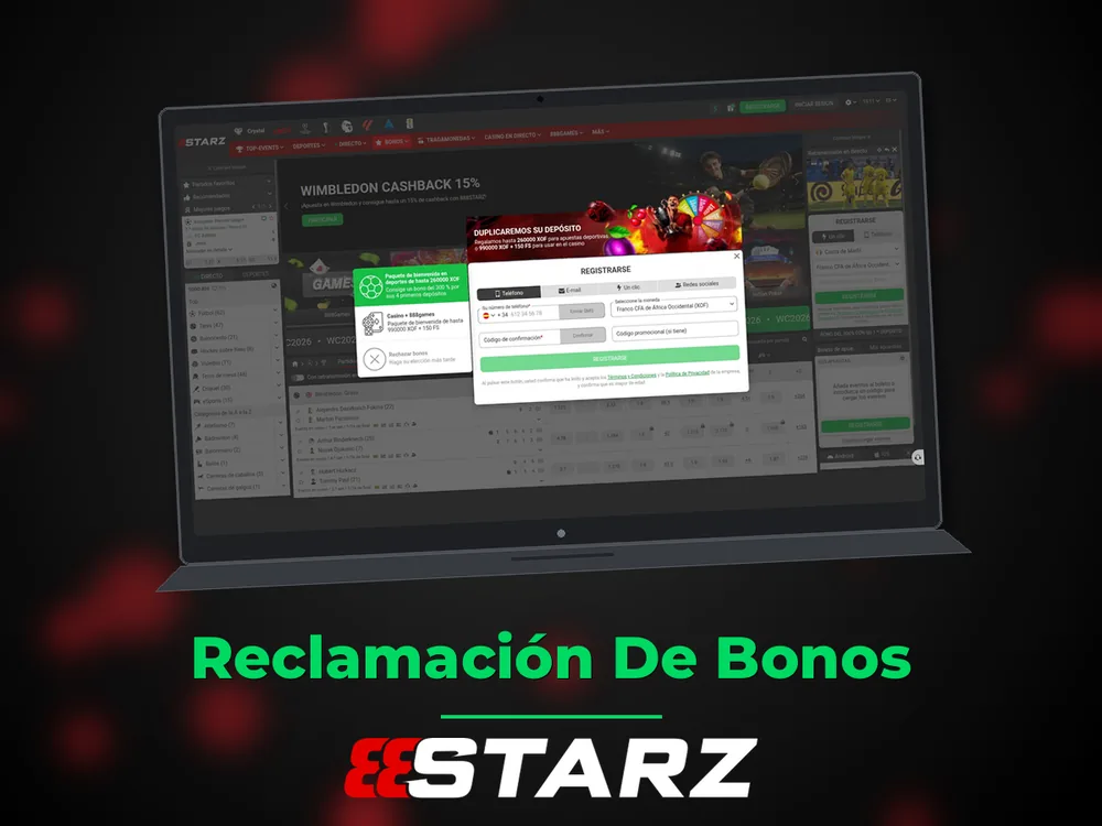 888Starz - Reclamación De Bonos