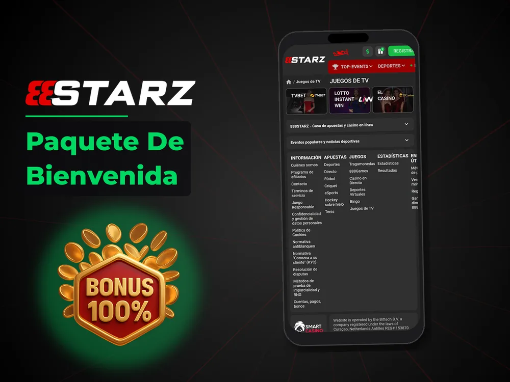 888Starz - Paquete De Bienvenida