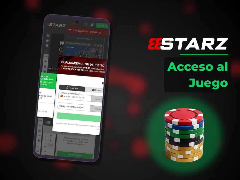 888Starz - Acceso al Juego