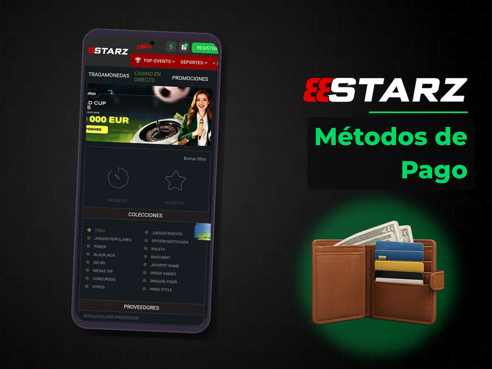 888Starz - Métodos de Pago