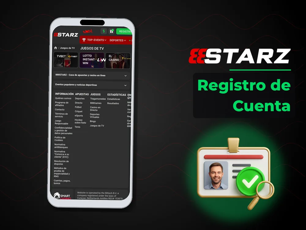 888Starz - Registro de Cuenta