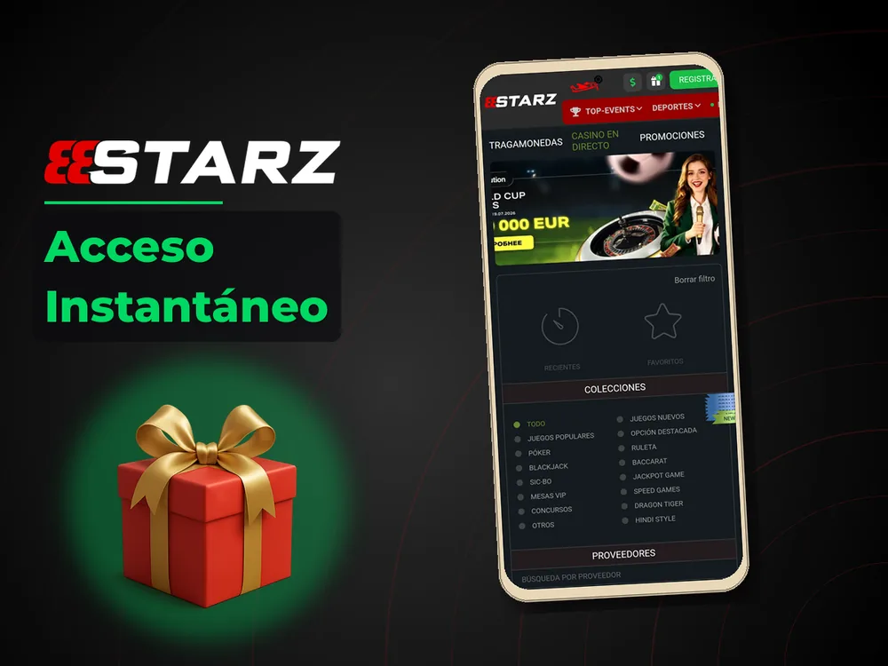 888Starz - Acceso Instantáneo