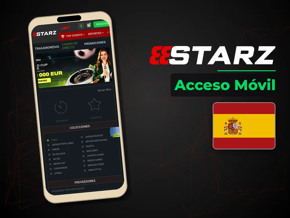 888Starz - Acceso Móvil