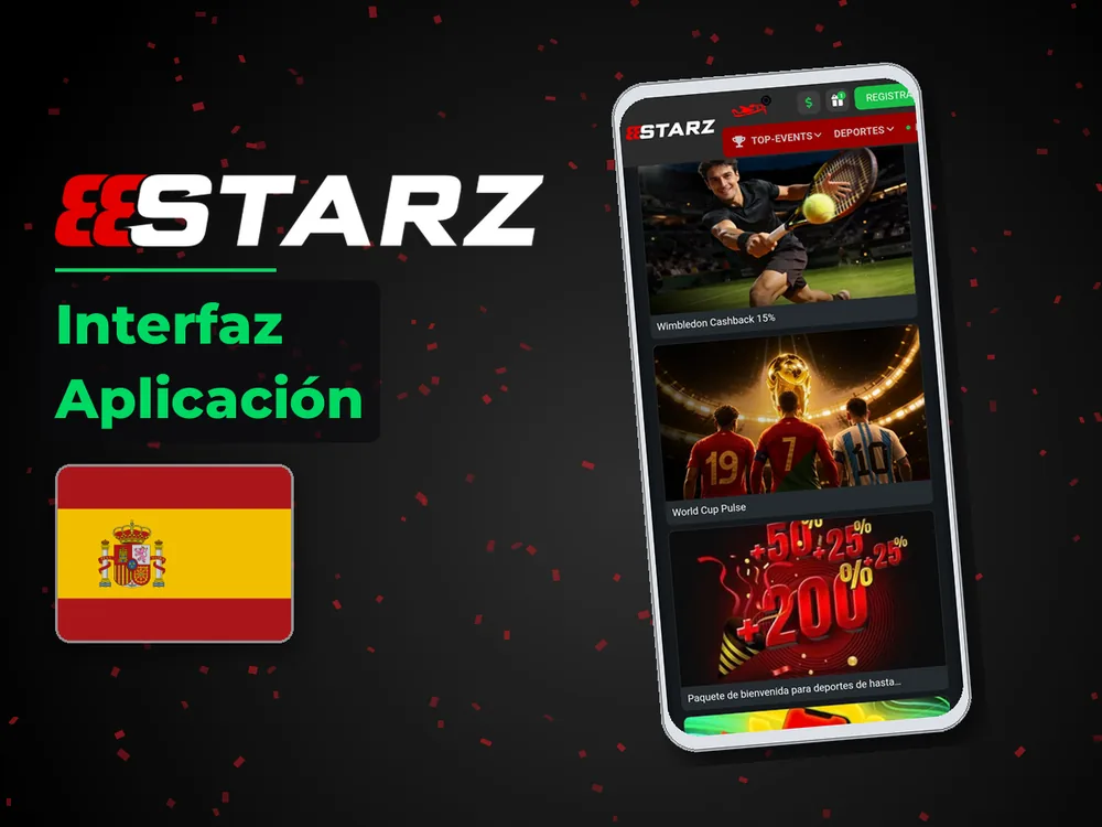 888Starz - Interfaz Aplicación