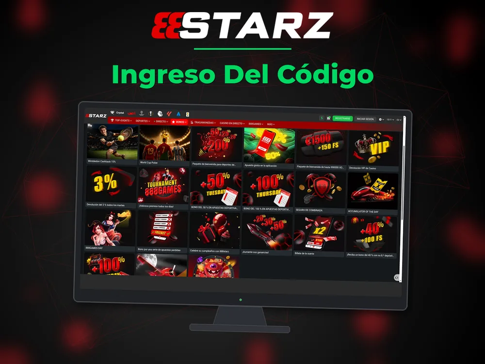 888Starz - Ingreso Del Código
