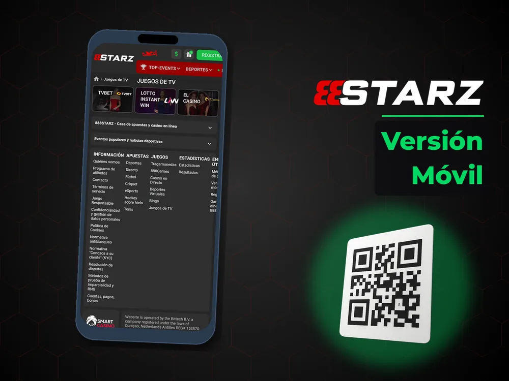 888Starz - Versión Móvil