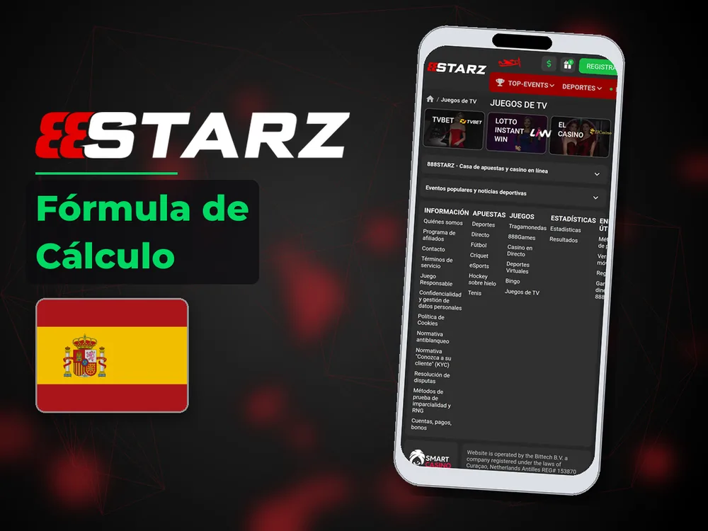 888Starz - Fórmula de Cálculo