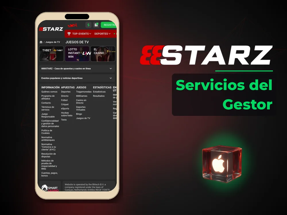 888Starz - Servicios del Gestor