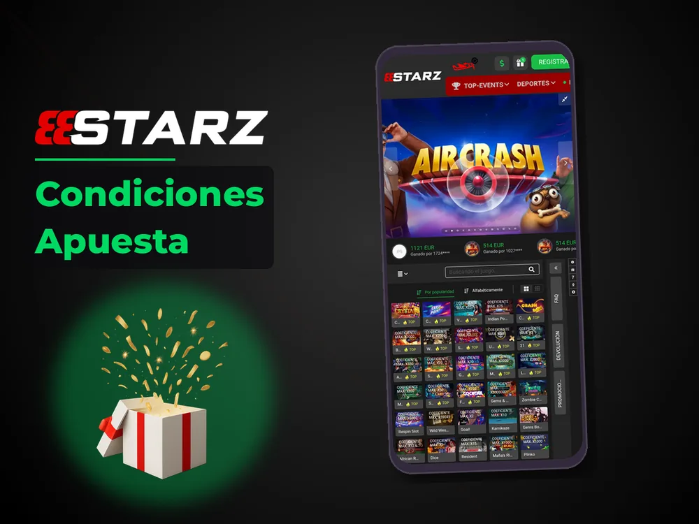 888Starz - Condiciones Apuesta
