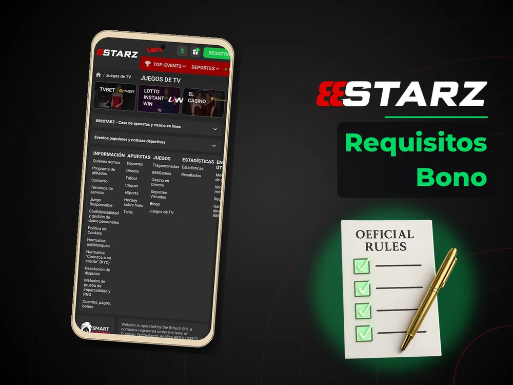 888Starz - Requisitos Bono